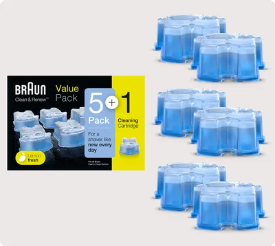 Produktbild von Braun Clean & Renew Ersatzkartuschen für elektrische Rasierer, 5+1er-Pack