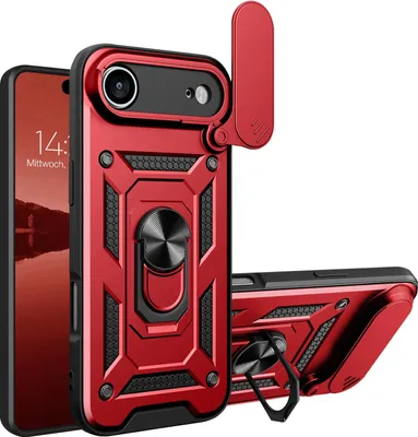 Produktbild von Armor Handyhülle für Apple iPhone 17 Air Kameraschutz Handy Panzer Case Cover Schutzhülle Outdoor Farbe: Rot