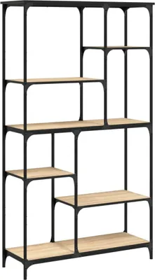 Produktbild von vidaXL Bücherregal Sonoma-Eiche 99x35,5x176 cm Holzwerkstoff und Stahl