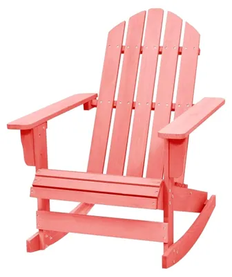 Produktbild von Adirondack Schaukelstuhl für den Garten, aus massivem Tannenholz, Rosa, Sitzgelegenheit für den Außenbereich