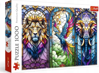 Produktbild von Puzzle 1000 Glasmalerei: Tiere TREFL