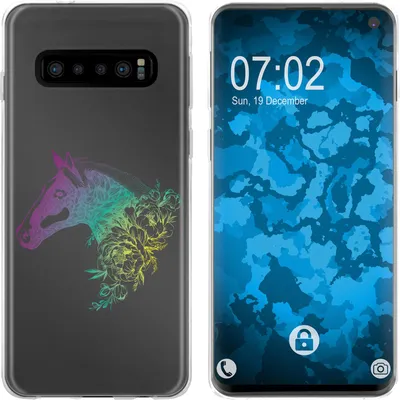 Produktbild von PhoneNatic Case kompatibel mit Samsung Galaxy S10 Silikon-Hülle Floral Pferd M5-4