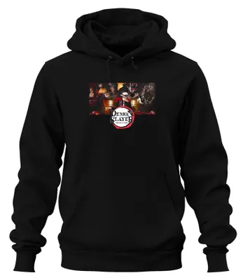 Obrázek produktu pro Mikina s kapucí s kapucí Uni, černá, 3XL, Anime Muzan Démon Cosplay Dárek