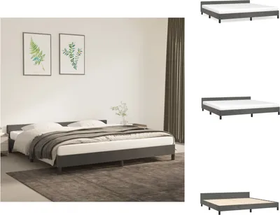 Produktbild von vidaXL Bettgestell mit Kopfteil Dunkelgrau 200x200 cm Samt -  Betten & Bettgestelle