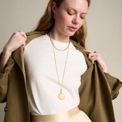 Produktbild von Fossil Women's goldfarbene Edelstahlkette mit Karabinerverschluss Runde Halskett