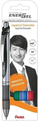 Produktbild von Pentel Gel-Tintenroller EnerGel XmRT 4er Set Basisfarben