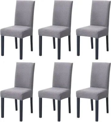 Obrázek produktu pro 6 kusů elasticity Elastan židle kryty pro jídelnu Hotel banket, šedá