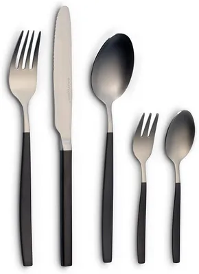Produktbild von ECHTWERK Tafelbesteck Positano Due 20tlg für 4 Personen Messer aus Klingenstahl, Farbe:Silber/Schwarz