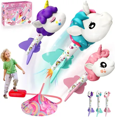 Image de Jouet fusée licorne, fusée en mousse, pour enfants de 3 à 13 ans, jouet pour l'extérieur, idéal pour le jardin et la plage