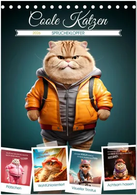 Produktbild von COOLE KATZEN Sprücheklopfer (Tischkalender 2026 DIN A5 hoch), CALVENDO Monatskalender