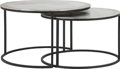 Produktbild von Light & Living - Couchtisch TALCA - Ø75x45cm - Silber - 2er-Set