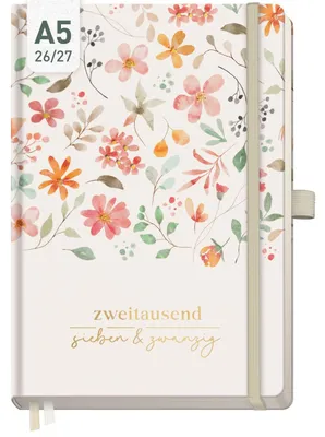 Produktbild von Wochen-Notiz-Timer Classic 2026/2027 / 17 Monate / A5 / Wild Blossoms / Häfft-Verlag