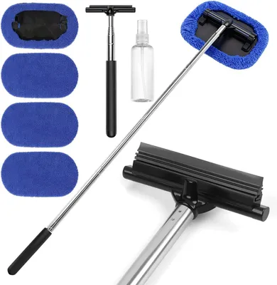 Produktbild von Teleskop Wischerset 22-98,5 cm, Autowaschbürste, Fenstersauger, Sprühflasche, 4 Mikrofasertücher, für Auto