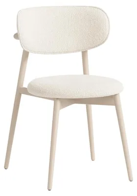 Produktbild von Bequemer Beiger Polsterstuhl Designer Küchenstühle Textil Sitzstuhl