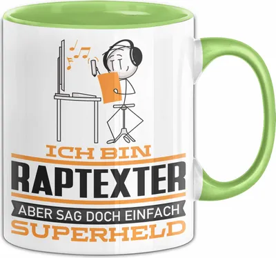 Produktbild von Raptexter Geschenk Tasse Ich Bin Raptexter Aber Sag Doch Einfach Superheld Lustige Geschenkdiee für Raptexter Kaffee-Becher (Grün)