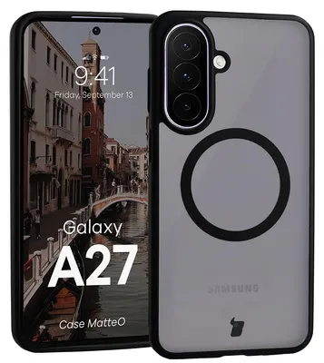 Produktbild von Handyhülle mit Magnetring für Galaxy A27 5G, Bizon Case MatteO, Getönt-Schwarz