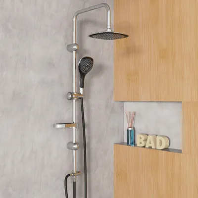 Obrázek produktu pro eisl sprchový set SHOWER DREAM, dešťová sprcha bez baterie, sprchový systém s horní sprchou, sprcha chrom/černá