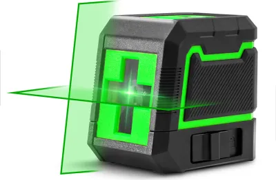Zdjęcie produktu dla Laser krzyżowy 2-liniowy Poziomica laserowa Zielona laserowa linia krzyżowa, linia pionowa, linia pozioma, samopoziomowanie, wodoodporne laserowe urządzenia pomiarowe IP54