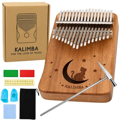 Produktbild von Kalimba 17 Tasten, Holz-Musikinstrument, Zubehörtasche