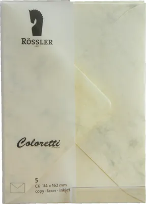 Produktbild von RÖSSLER Briefumschläge Coloretti Marmora chamois DIN C6 5 Stück