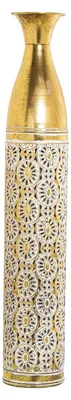 Produktbild von Jarrón Metal Dorado/Blanco_°15X82Cm