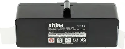 Produktbild von vhbw Akku kompatibel mit iRobot Scooba 450 Staubsauger Schwarz (4000 mAh, 14,4 V, Li-Ion)