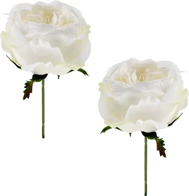 Produktbild von Rosenblüte Weiß 17cm 4St – Künstliche Hochzeitsdeko Seidenblumen, 4 Stück