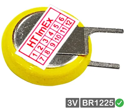 Produktbild von BR1225 Ø12,5mm 3V Lithium Batterie 48mAh mit Lötfahnen für BIOS CMOS