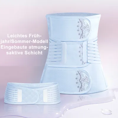 Produktbild von Bauchweggürtel, 3 in 1 Postpartale Bauch Erholung Gürtel, Postpartum Unterstützung, Wird mit Beckengurt geliefert Blau M