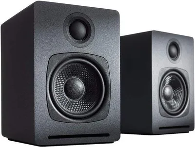 Productafbeelding van SnelShoppen - Bluetooth Boekenplank Speakers - Actieve Stereo Speakers voor Thuis Surround Sound - AUX Ingangen voor PC Speakers (Grijs, Paar)