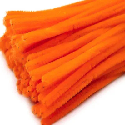 Produktbild von Pfeifenreiniger 20er Chenille-Draht 6mm, Länge 30cm, 28 Farben wählbar, Farbe:neonorange