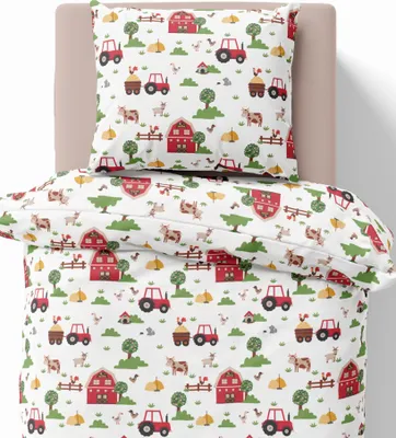 Image de Parure de lit enfant 140x200 Tracteurs Ferme XOXO Dreams