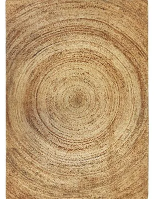 Produktbild von Teppich Jute handgewebt rundes Muster Natur 120x170