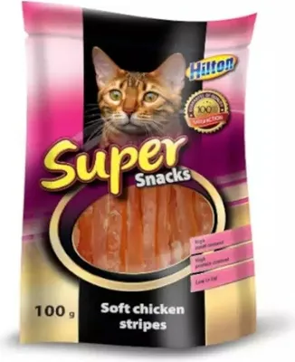 Image de Friandise pour chat Hilton Soft chicken stripes poulet 100 g