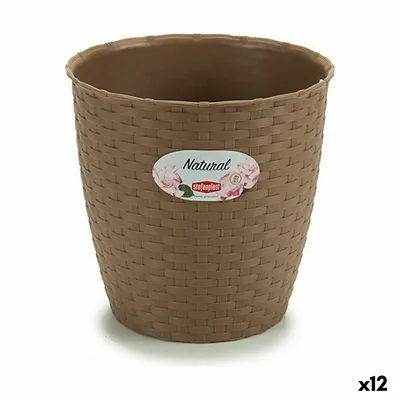 Obrázek produktu pro Stefanplast hnědý plastový květináč 19 x 17,5 x 19 cm (12 kusů)