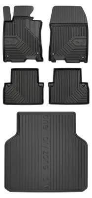 Imagen del producto de Alfombrillas de goma + bandeja de maletero para Honda Accord VIII 2008-2015 (familiar) – juego de 5 piezas, negras, a medida – Wielganizator