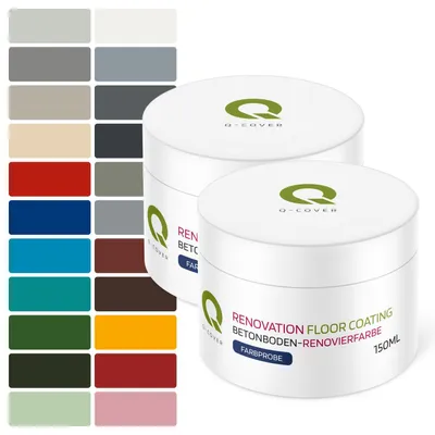 Produktbild von Bodenfarbe Renovierfarbe Muster 150 ml Halbmatt abriebfest für Keller, Beton Q-COVER