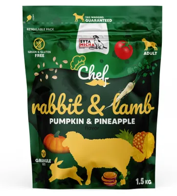 Obrázek produktu pro Granule pro psy králík a jehněčí, dýně a ananas 1,5 kg