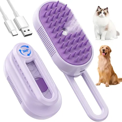 Productafbeelding van TONOS stoomkattenborstel, 5-in-1 stoomborstel voor katten, geschikt voor katten, honden en andere dieren