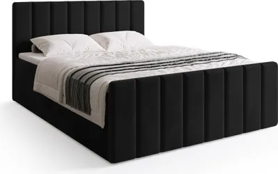 Produktbild von BroMARKT Boxspringbett DENVER DUO mit 2 Bettkasten, Bonell-matratze, Polsterbett, Bett (Schwarz, Kronos 07, 160x200 cm)