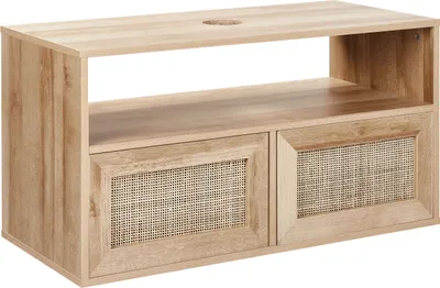 Zdjęcie produktu dla BELIANI Szafka wisząca jasnobrązowy płyta pilśniowa rattanowy front plecionka 86 x 45 cm styl boho
