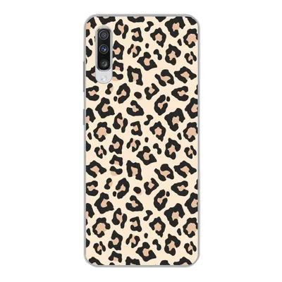 Produktbild von MuchoWow® Handyhülle Schutzhülle Hülle für Samsung Galaxy A70 Weiß - Rosa - Leopardenmuster Silikon Softcase Handy Hülle - Schutzhaube