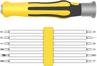 Produktbild von 6 Stücke Multibit Schraubendreher Set Feinmechaniker Schraubendreher Set,Uhrmacherwerkzeug Set, Brillen und Uhrmacher Repair Gläser Kleine Schraubenzieher Präzisionsschraubendreher