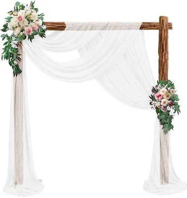 Imagen del producto de Cortinas de tul transparente Ibenzoa® para arco de boda, 71 x 50 metros, 2 unidades – Cortinas de tul para decoración y eventos