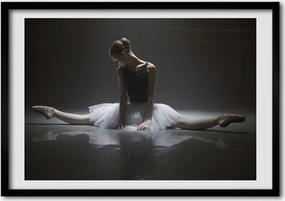 Produktbild von Bild - Bilderrahmen - 100 cm x 70 cm - MDF - Rahmen - Foto - Wandkunst Ballerina