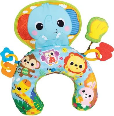Produktbild von WINFUN Jungle Fun Tummy Time Kissen spielt fröhliche Melodien mit Rassel und babysicherem Beißring