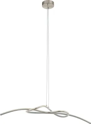 Produktbild von EGLO LED Pendelleuchte Novafeltria, Hängelampe, Hängeleuchte aus Stahl, Aluminium und Kunststoff, Esstischlampe, hängend in Nickel-Matt, Weiß