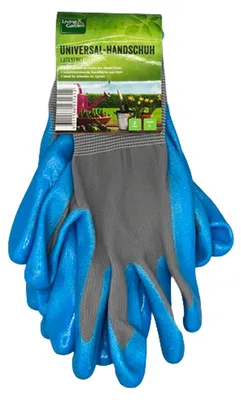 Produktbild von Living&Garden Universal Handschuhe Gartenschuhe 2 Paar Größe:XL Design: Blau-grau