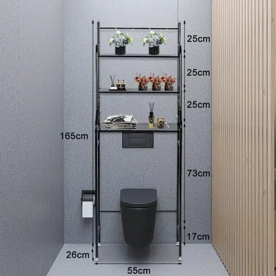 Immagine prodotto di Elzusha - Scaffale da bagno a pavimento con 3 ripiani