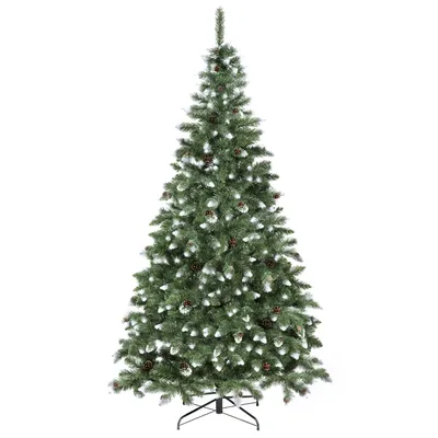 Produktbild von Künstlicher Premium-Weihnachtsbaum 220 cm Diamantkiefer mit Kunstschnee und echten Zapfen Winter-Optik Tannenbaum
